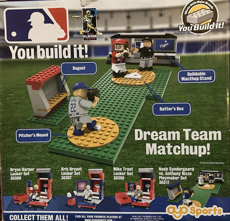 MLB Buildable Toy Set Dodgers Clayton Kershaw Washington Bryce Harper. 87 Pcs - Image 2 of 2