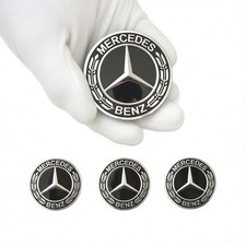 75mm Nabendeckel 4 für Mercedes Benz Schwarz Radnabenkappen Felgenkappen
