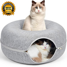 24Inch Tunnel Bed for Indoor Cattasaurus Peekaboo Cat Cave Multiple Detachable