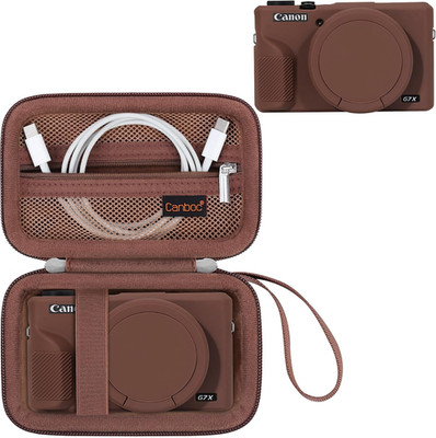 2 in 1 Case for Canon Powershot G7X Mark III Digital Camera, Brown