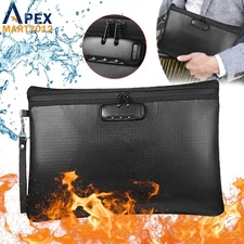 Fireproof Document Bag with Lock Money Pouch Waterproof Secure Zipper Closure