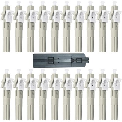 20 Pcs LC Multimode Fiber Optic Quick Assembly Connector 50/125 Mechanical Fa...