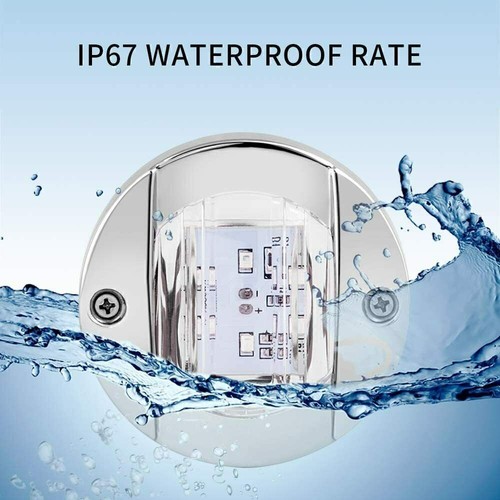 10x White Marine Boat LED Stern Lights Cabin Deck Courtesy Round Lamp Waterproof - Picture 2 of 9