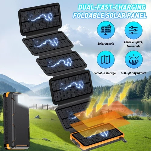46800mAh Portable Solar Power Bank For Mobile Phone Charger With 6 Solar Panel - product listing photo