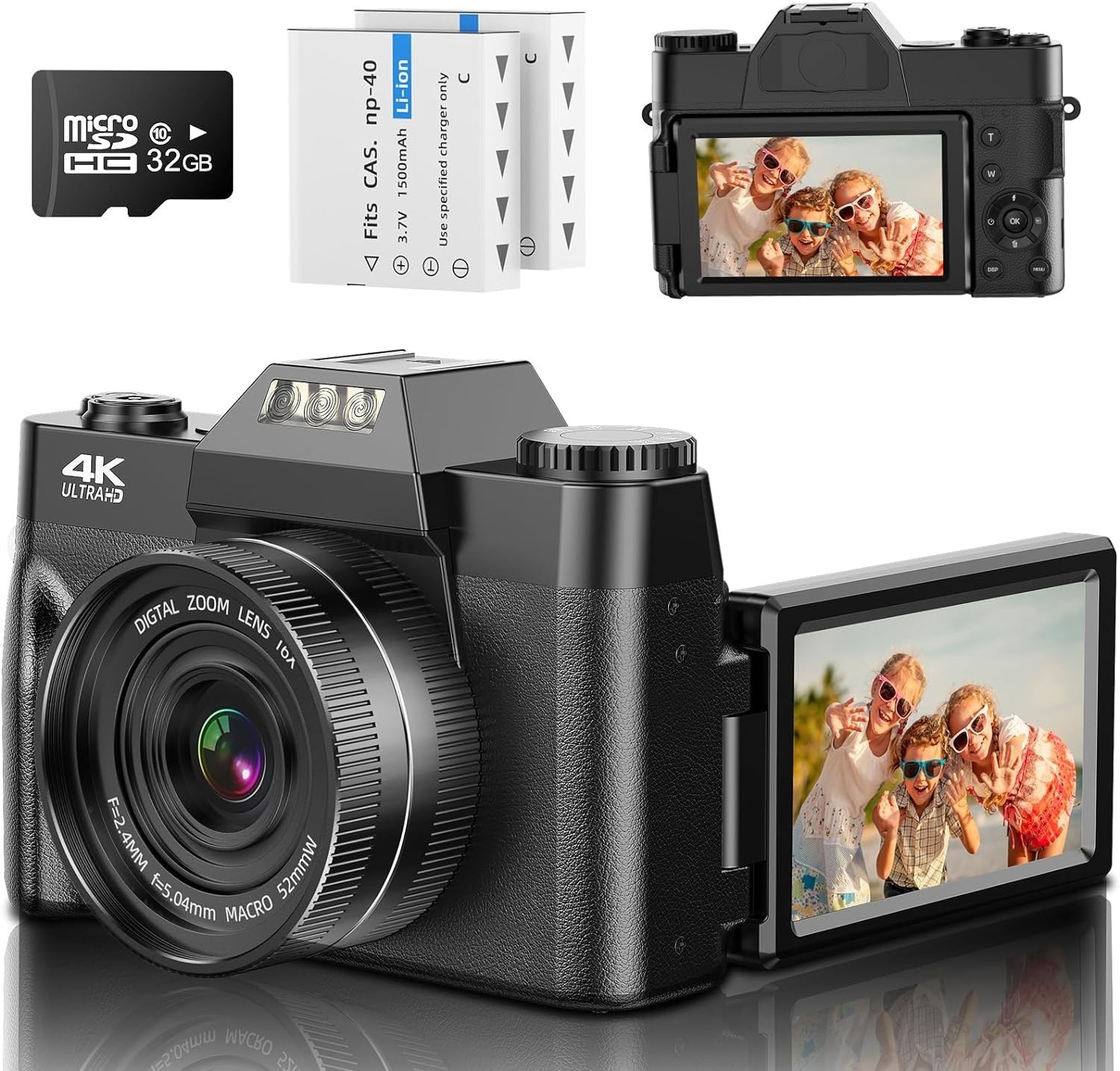 Digitalkamera AutoFokus 4K 56MP UHD Vlogging Kamera mit 16-fach Digitalzoom Digitalkamera AutoFokus 4K 56MP UHD Vlogging Kamera mit 16-fach Digitalzoom