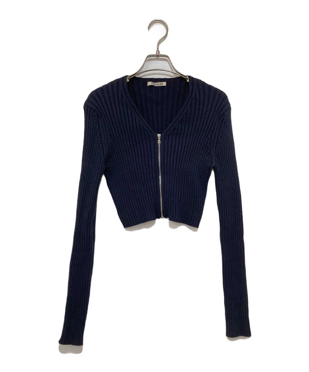 AURALEE DRY COTTON WIDE RIB KNIT ZIP CARDIGAN 1 black Ext+++ AURALEE DRY COTTON WIDE RIB KNIT ZIP CARDIGAN 1 black Ext+++
