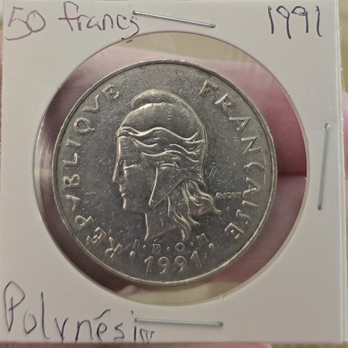 French Polynesia 7 Coin Lot, 1982-1996, 1, 2, 10, 20, 50 Francs - Picture 12 of 15