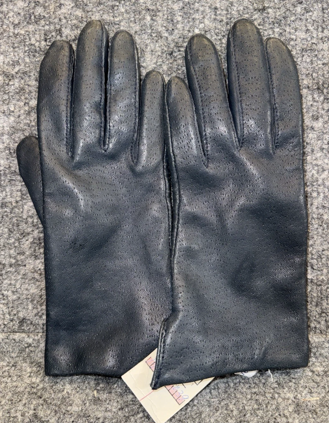 Fownes Women’s Leather Gloves Size 6.5 Fleece Lined Gray Genuine