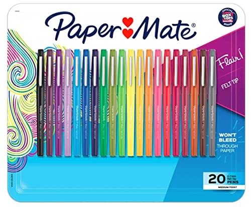 Paper Mate Flair Pens, Assorted Colors, 20 - Picture 2 of 3