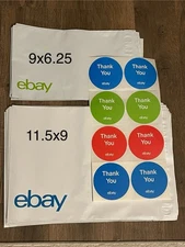 43 Ebay Branded Poly Mailers envelopes 52 thank youStickers  9x6.25 & 11.5x9