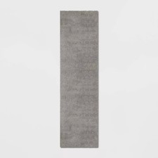 2'x7' Solid Eyelash Woven Shag Runner Rug Gray - Threshold