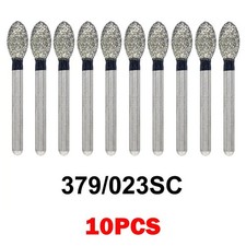 10Pcs Dental Diamond Bur FG Egg Football 379/023SC Super Coarse High Speed Black