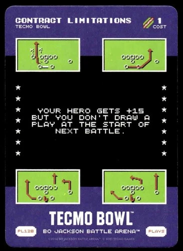 2026 Bo Jackson Battle Arena TECMO BOWL BOBA PL128 PL-128 Contract Limitations