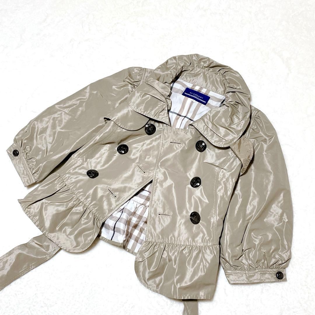Burberry Blue Label Short Trench Coat Women's Beige Nova Check S US 4 17in (45cm thumbnail 17