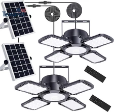 Solar Shed Light Indoor Outdoor Upgrade 176 LED 4 and 1 Heads Solar Powered Moti