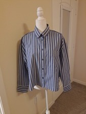 Banana Republic Cropped Button Up Shirt Womens Multicolor Sz L EUC 85