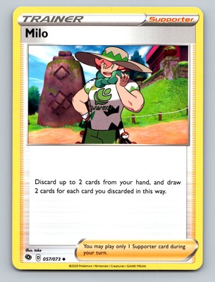 Milo Uncommon Champion's Path #57/73 TCG Pokemon Card NM