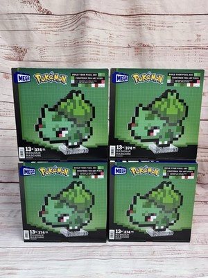 MEGA Pokemon Bulbasaur Pixel Art Building Kit - 374 pcs - LOT Of 4 (Sealed)