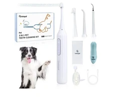 Dog Tooth Brushing Kit,3-in-1  Teeth Cleaning Tools Ultrasonic Electric Kit Set