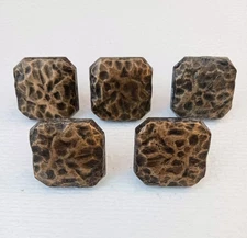 5 National Lock Valley Forge Antique English 1.25" Hammered Knobs 6361-4A 