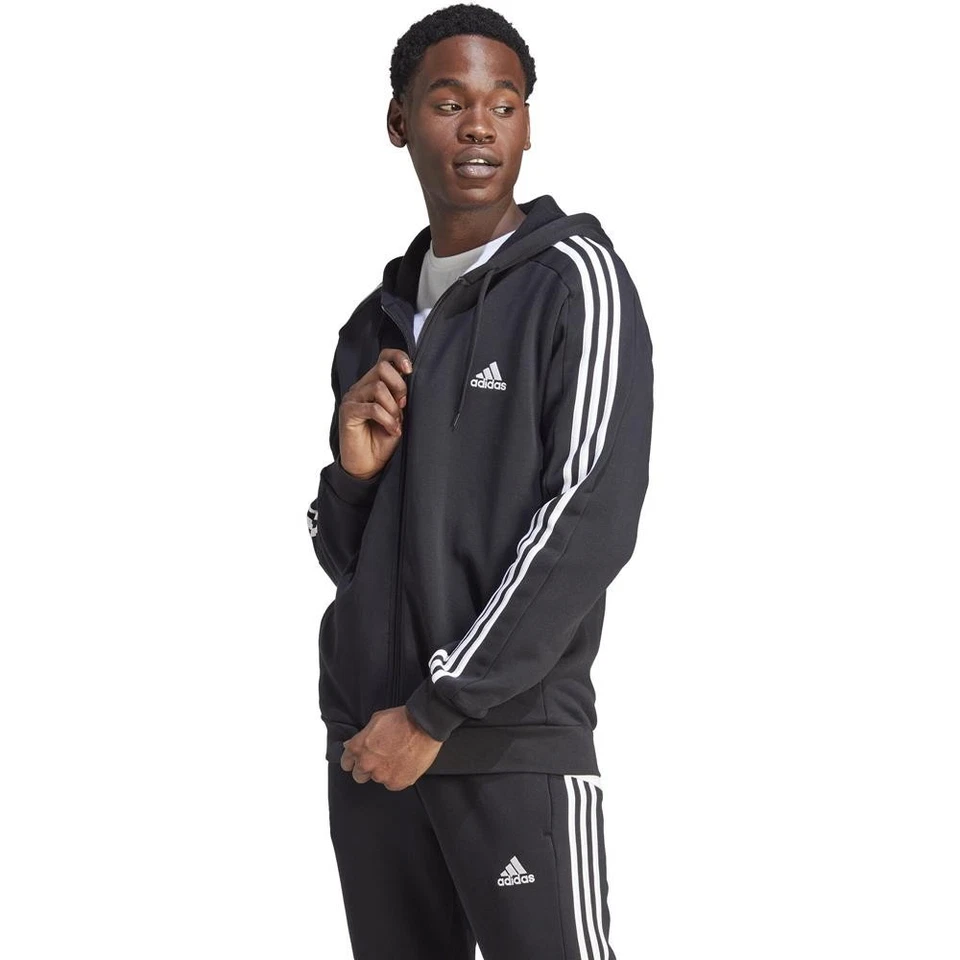 adidas Essentials Fleece 3-Stripes Full-Zip Herren Hoodie Kapuzenjacke - Bild 1 von 1