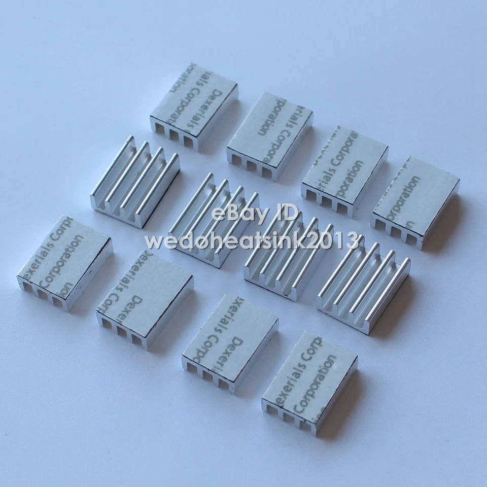 Disipador térmico de aluminio CPU extruido 16*11*5 mm 16x11x5 mm con cinta térmica 100 un. Foto 4 de 4