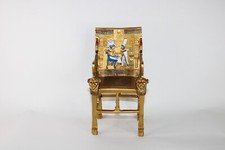 UNIQUE ANTIQUE ANCIENT EGYPTIAN Stone King Tutankhamun Throne Sun with Sekhmet