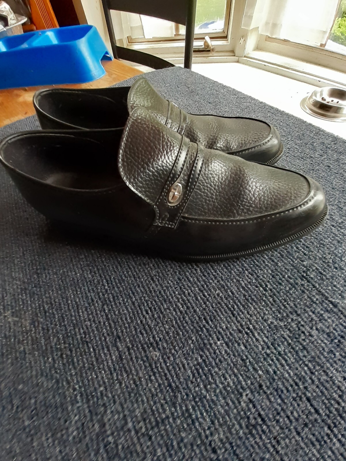 SAOLA Scarpe da uomo nere in pelle vintage