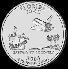 Florida Gateway to Discovery Space Shuttle State Quarter 2004 D Coin 