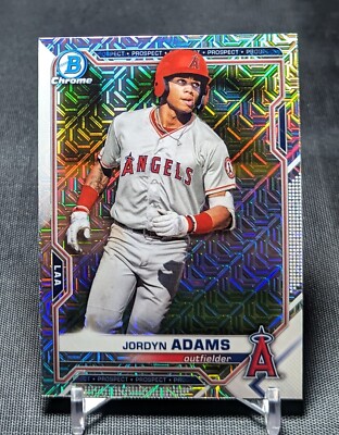 Jordyn Adams 2021 Bowman Chrome Mega Box Mojo Refractor Card #BCP-30 Cardinals