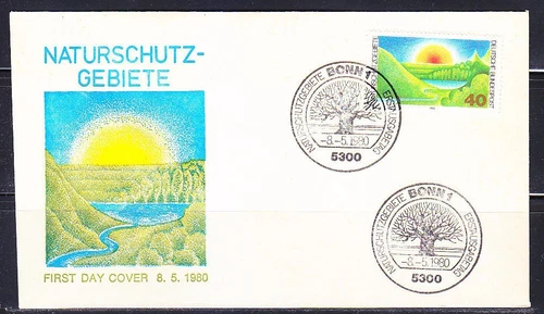 Germany 1980 FDC cover Mi 1052 Sc 1331 Nature preserves.Landscape Erst