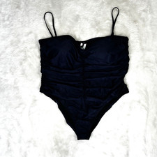 J.CREW NAVY BLUE RUCHED SWEETHEART ONE PIECE SWIMSUIT BF176 SIZE 24