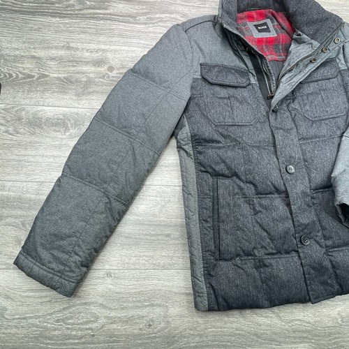 Hugo Boss Jacket Mens 42 Charcoal Puffer Elbow Patches Minimalist Academia Chore - Picture 6 of 20