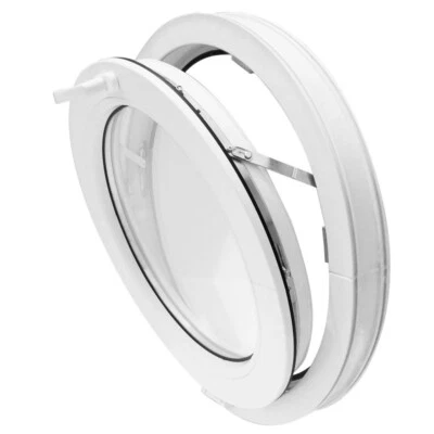 Fenêtre ronde blanche à soufflet diamètre 50 55 60 70 80 90 100 110 120 cm PVC