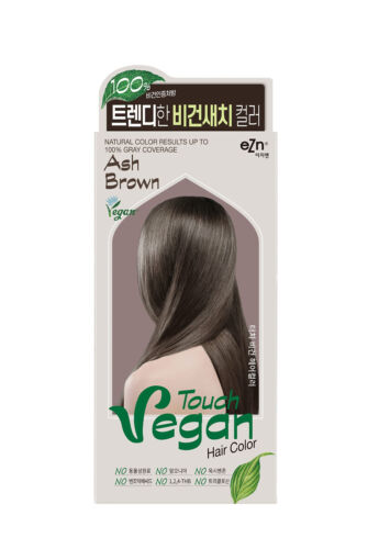 eZn Touch Vegan Hair Color Ash Brown Permanent Hair Dye, Ammonia Free Gray Cover