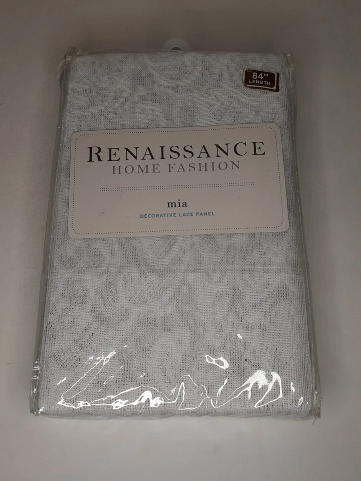 Panel de encaje decorativo Stylemaster Mia 56 por 84 pulgadas, blanco Foto 4 de 4