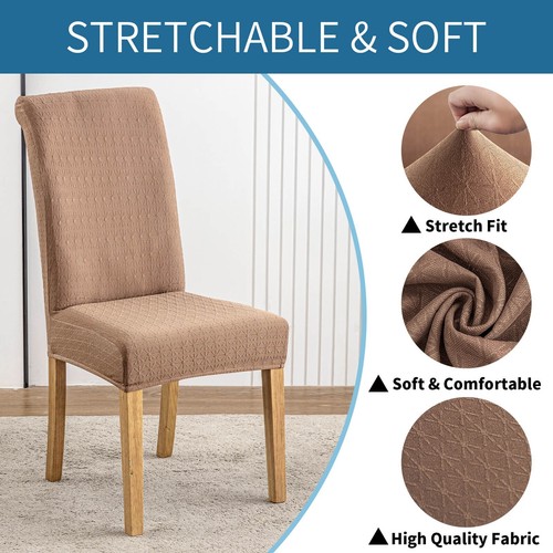 6PCS Stretch Dining Chair Cover Elastic Chair Cover Seat Cover Slipcover - Picture 4 of 7