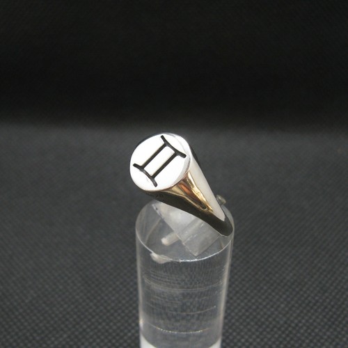 Genuine Sterling Silver Ring Zodiac Sign Gemini Hallmarked Solid 925 Handmade - Picture 7 of 12