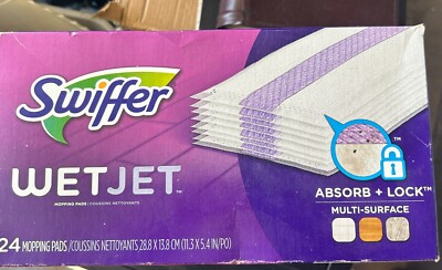 Swiffer WetJet Multi-Surface Floor Cleaner Pad Refill, 24 Count, Fresh Scent