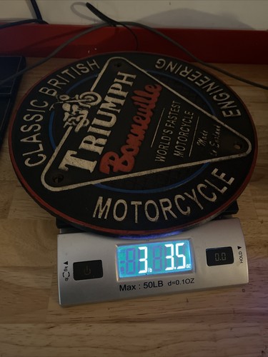 Triumph Motorcycles Sign Plaque Cast Iron Patina Fatboy Biker Indian Collector - Picture 4 of 14