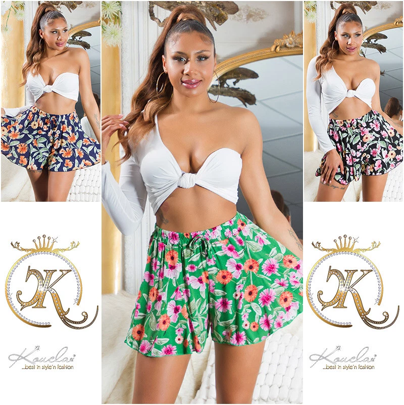 Koucla Women's Summer Shorts Fabric Short Pants Floral Pattern Milax-Fashion