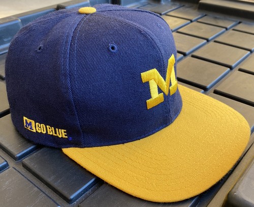 Vintage 90s Michigan Wolverines American Needle Blockhead Snapback Hat Cap - Picture 2 of 11