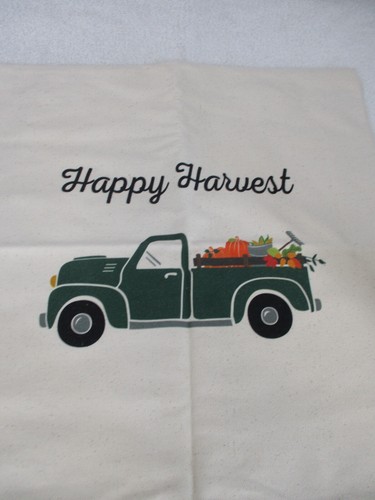 Thirty One Pillow Cover Fall Truck Happy Harvest Natural Statement Zipper NEW - Picture 10 of 12