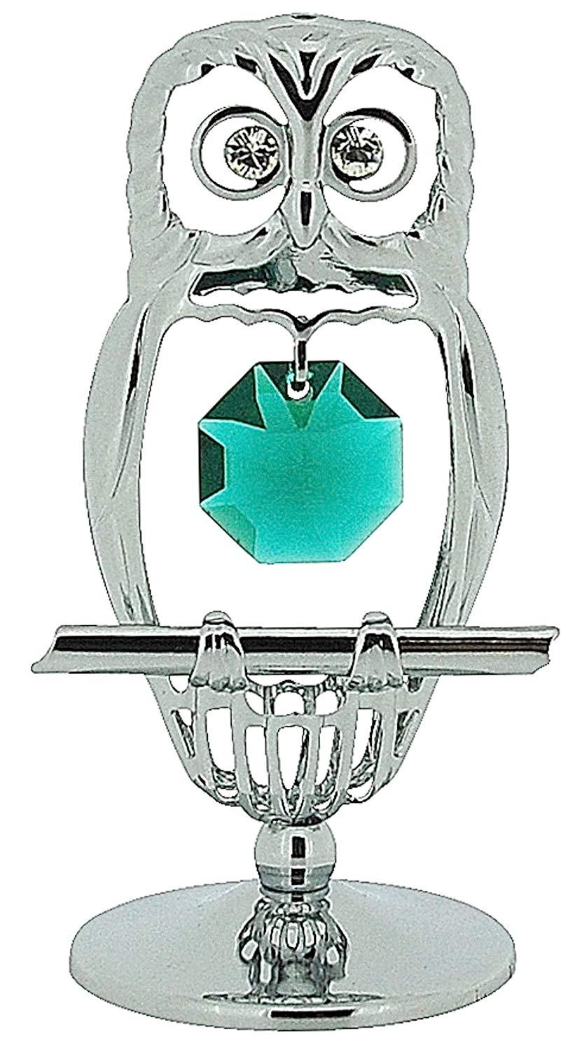 Crystocraft Mini OWL Standing Ornament with Strass Swarovski Crystal Elements