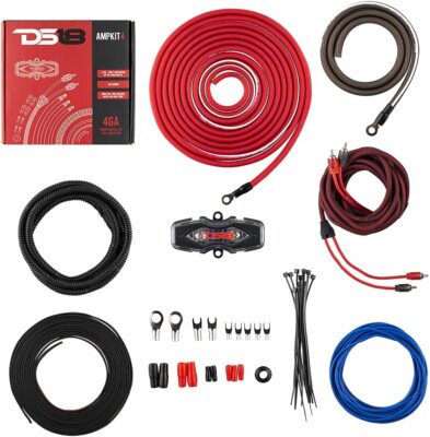 DS18 AMPKIT4   4GA CCA Installation Kit for Car Audio Amplifiers Amp Cables