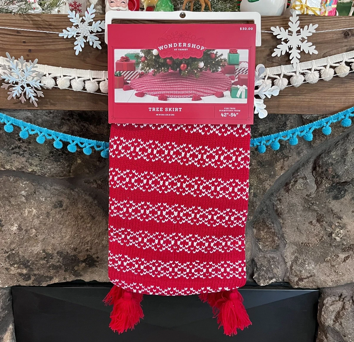 Knit tree skirt red cheap