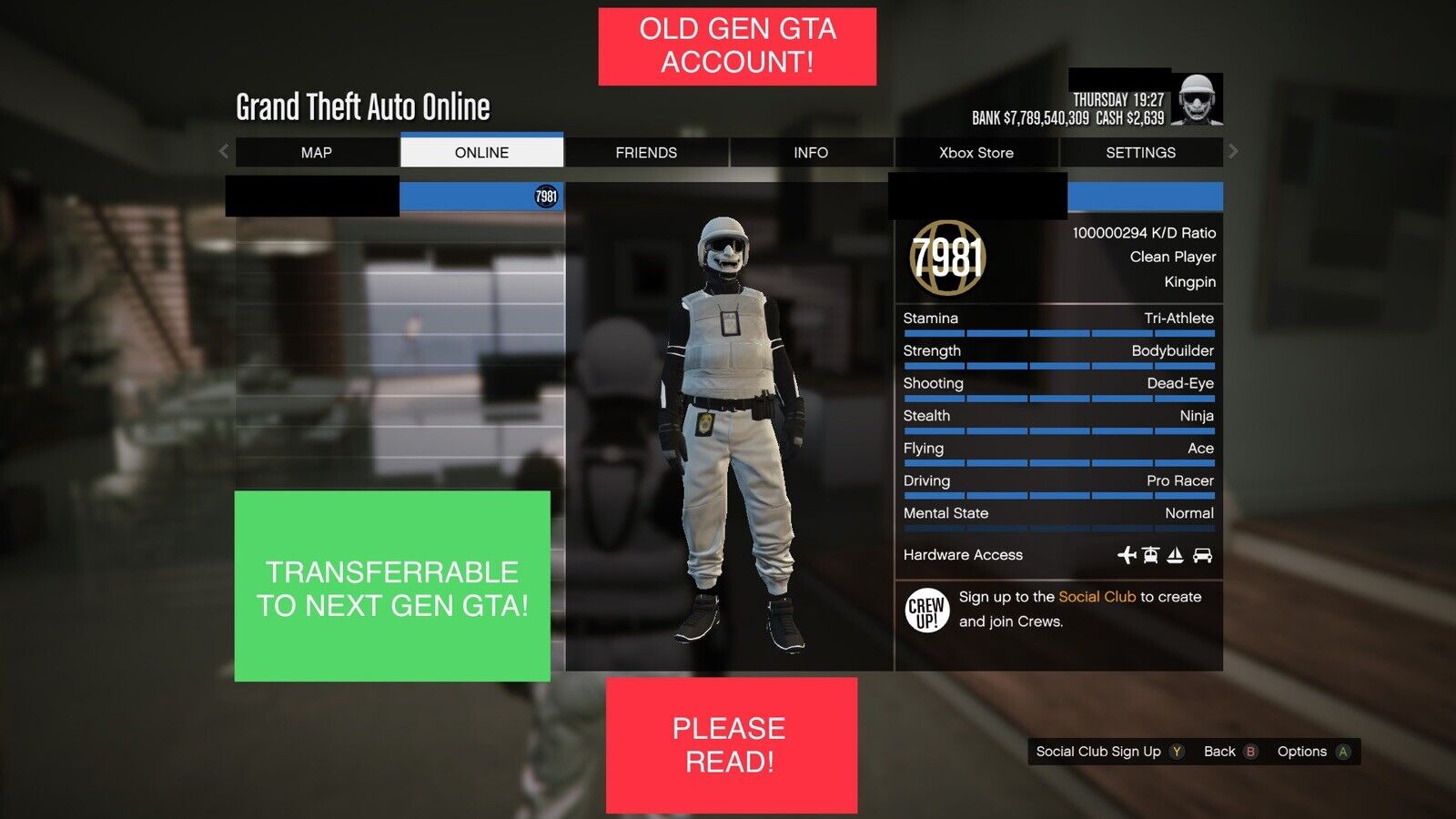 Gta 5 Xbox One Mod 7 Billion Rank 7980 (24/7 INSTANT AUTOMATED DELIVERY)