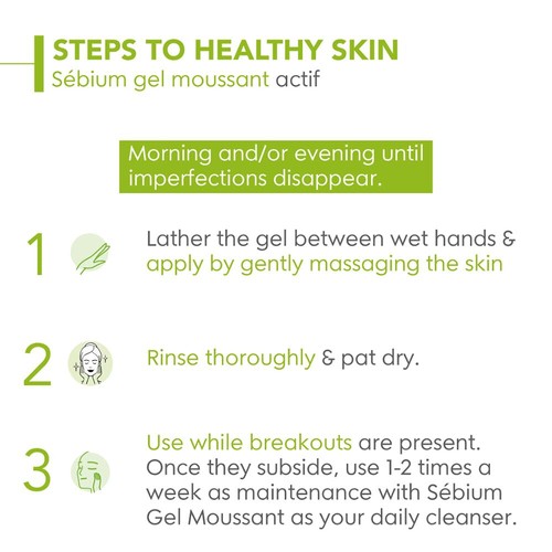 Bioderma Sebium Gel Moussant Actif Intense Purifying Cleansing Foaming Gel, 45ml - Bild 4 von 5