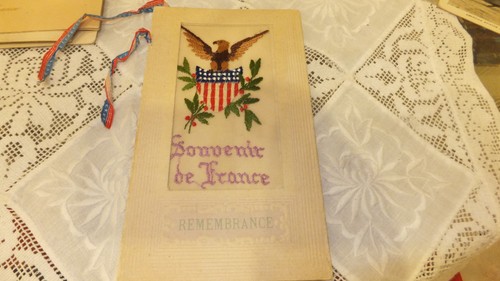 Antique WWI French Silk Embroidered postcard To my dear Mother from France - Picture 8 of 12