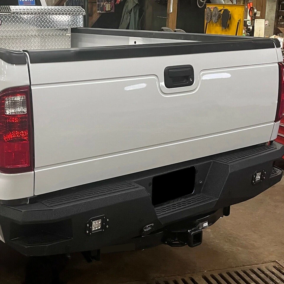 Rear Bumper For 1999-2016 Ford Super Duty F250 F350 Duty Black w/ Sensor Holes - Imagem 3 de 4